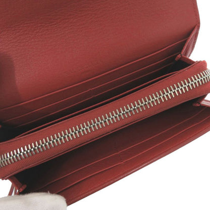 Balenciaga 371661 Calf Leather Red Long Wallet Red 1553 Balenciaga