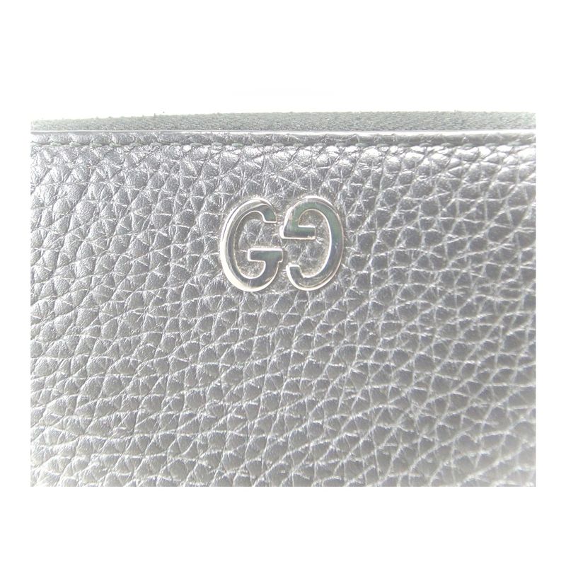 Gucci Round Zipper Long Wallet With Coin Purse 473928 Men's Black Pawnshop