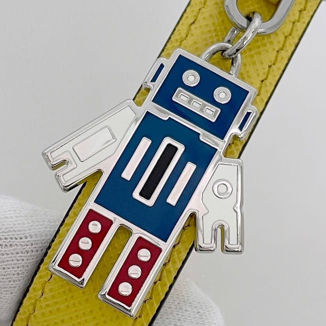 Prada Key Holder Yellow SOLE F0377 2pp040 Never Used