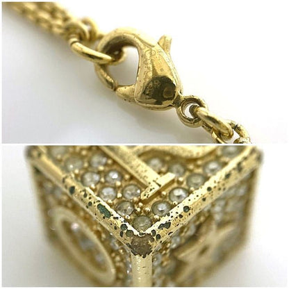 Christian Dior Cube Necklace Gold Excellent Condition Dice GP