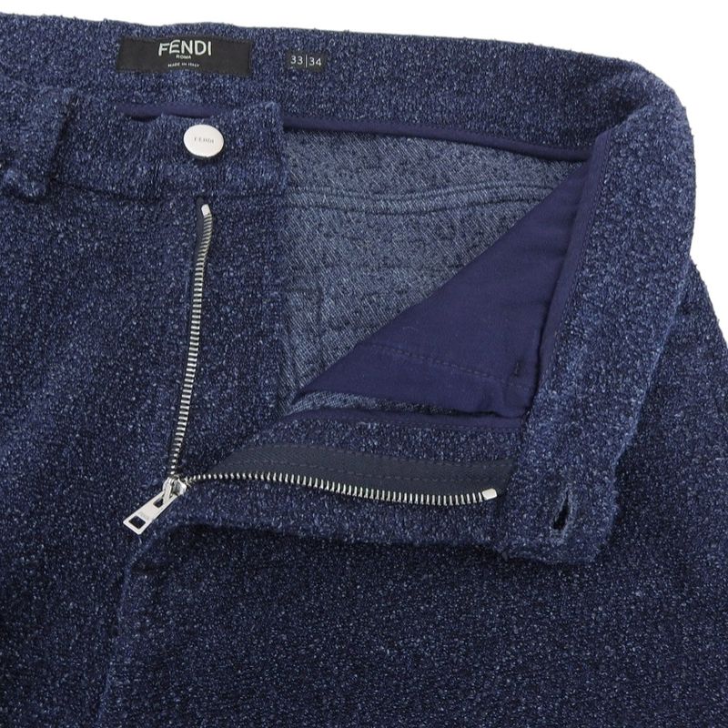 Fendi 2024item Tweed Back Logo Pockets Straight Pants 33 34 Men's 24AW