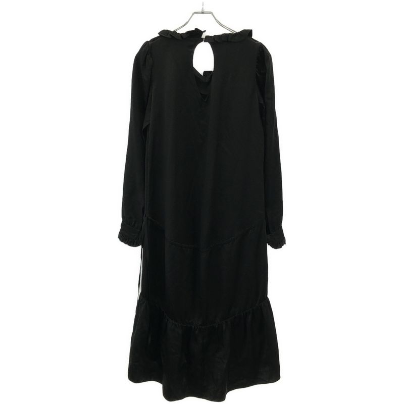 Balenciaga Satin Ruffle Dress 494197 Txc02 Black 36