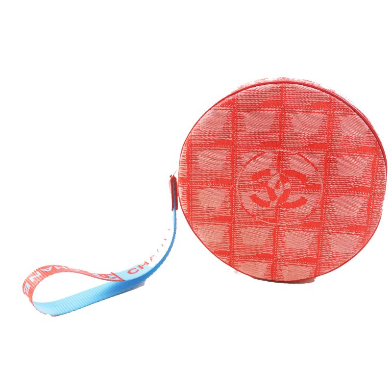 CHANEL 6859809 New Travel Line Nylon Round Shape Round Pouch Red With Box Made