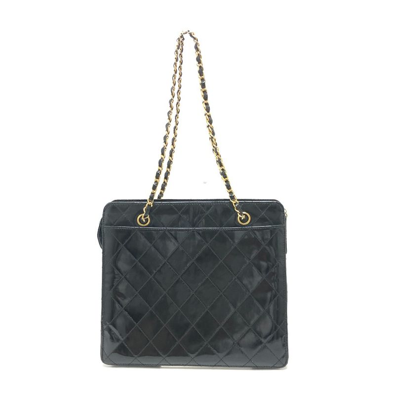 Chanel Shoulder Bag Coco Mark Enamel Black