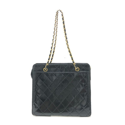 Chanel Shoulder Bag Coco Mark Enamel Black