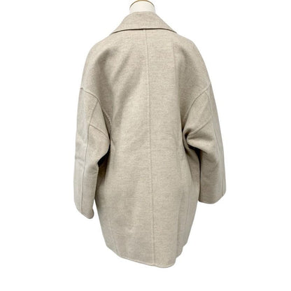 Hermes Outer Cashmere Beige Coat Serie Button