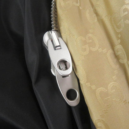 Gucci 590744 GG Logo Sideline Hooded Down Coat Bench Coat Bordeaux Blue Gold 50