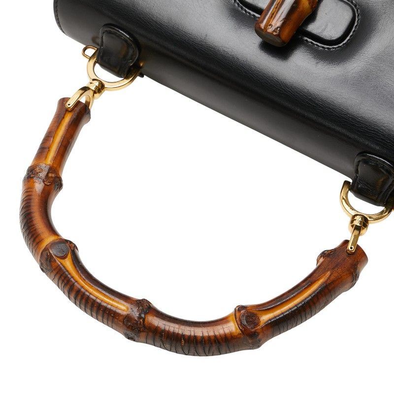 Gucci Bamboo Handbag Shoulder Bag 2WAY 000 1227 Black Leather Ladies Gucci