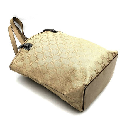 Gucci 31244 Tote Handbag Small Beige GG Canvas/leather Ladies Men Fashion