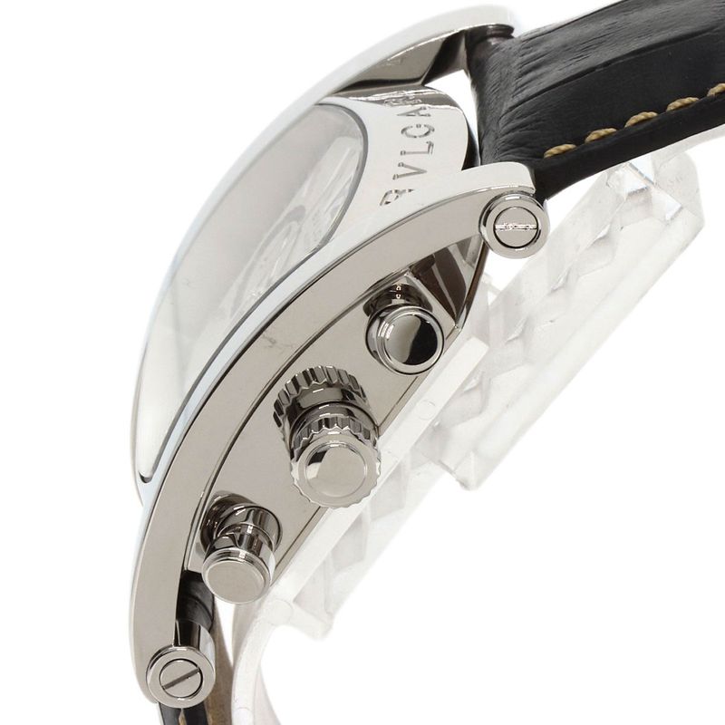 Bvlgari Bulgari Aa48sch Ashoma Watch SS Leather Men's