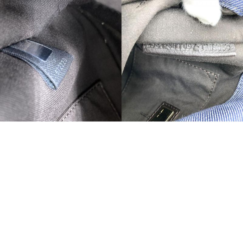 Fendi Shoulder Bag Denim Blue Gold Hardware Women