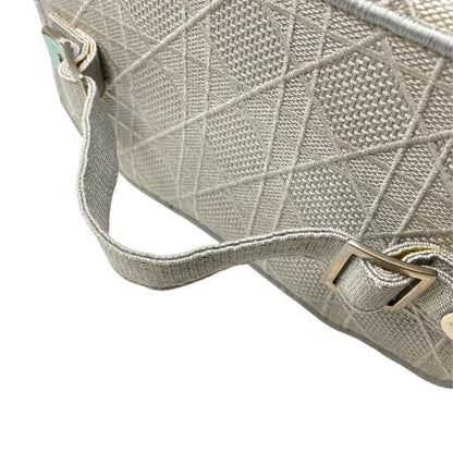 Christian DIOR Cannage Vanity Handbag Logo Canvas Gray