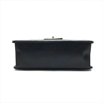 Chanel Caviar Leather CC Logo Turnlock Hand Tote Black