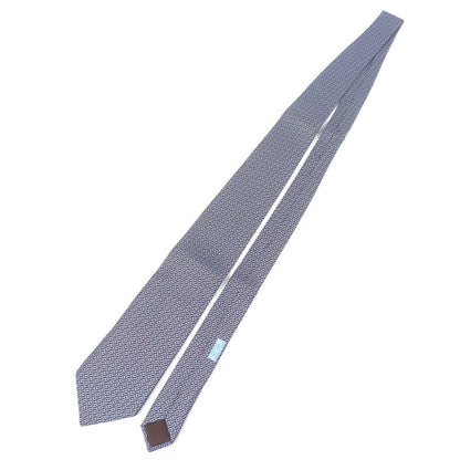 Hermes 5261 SA 100% Silk Chaine Chain All Over Pattern Cravat Wide Tie Marron