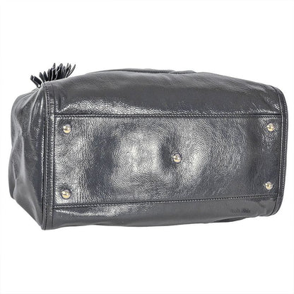 Gucci Soho Handbag Patent Leather 282309 Navy Gold Hardware Enamel Tassel