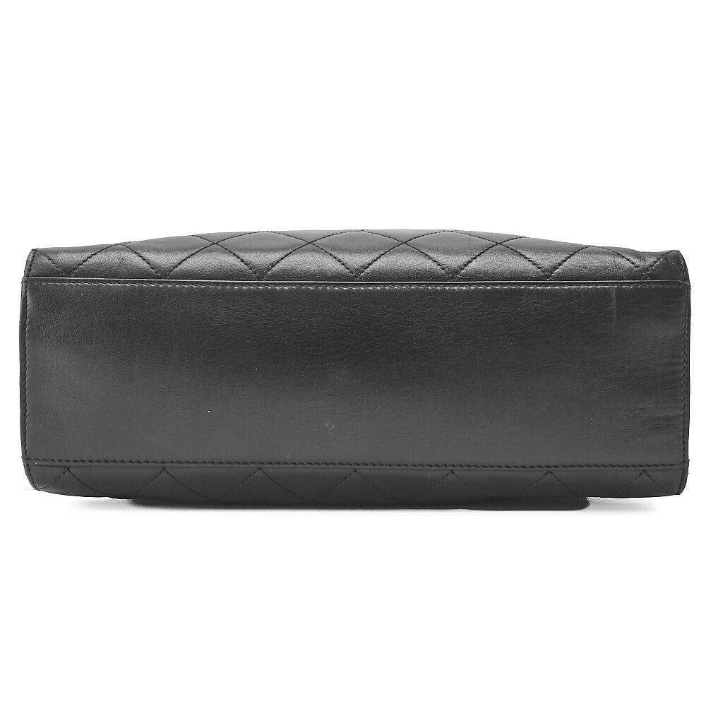 Chanel Shoulder Bag Matelasse Turnlock Lambskin Silver Hardware Black Women's