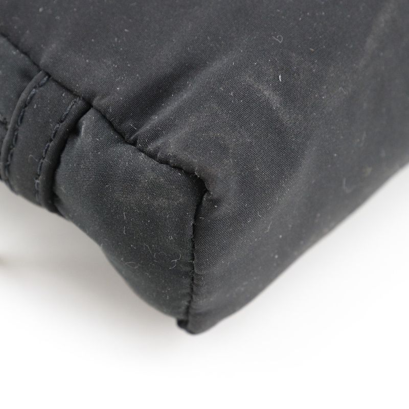 Bottega Veneta Bottega Veneta Triangle Logo Nylon Black Unisex Pouch