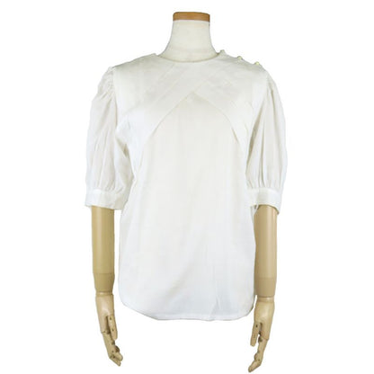 Christian Dior Blouse M White Puff Sleeve 5' Length Women Christian Dior