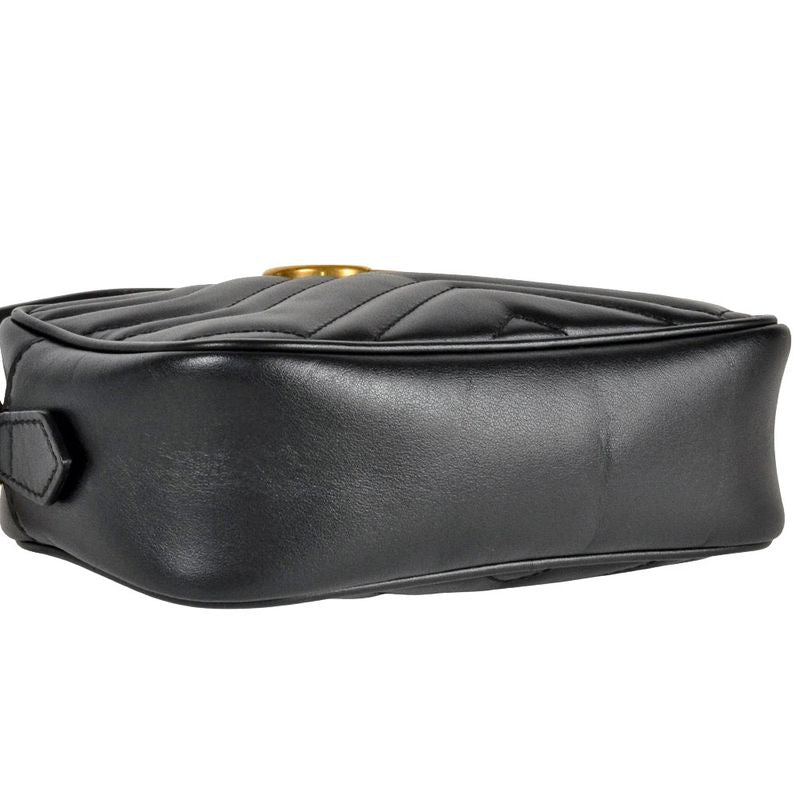 Gucci GG Marmont Shoulder Bag Leather 448065 Black Women