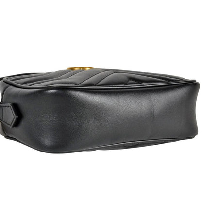 Gucci GG Marmont Shoulder Bag Leather 448065 Black Women