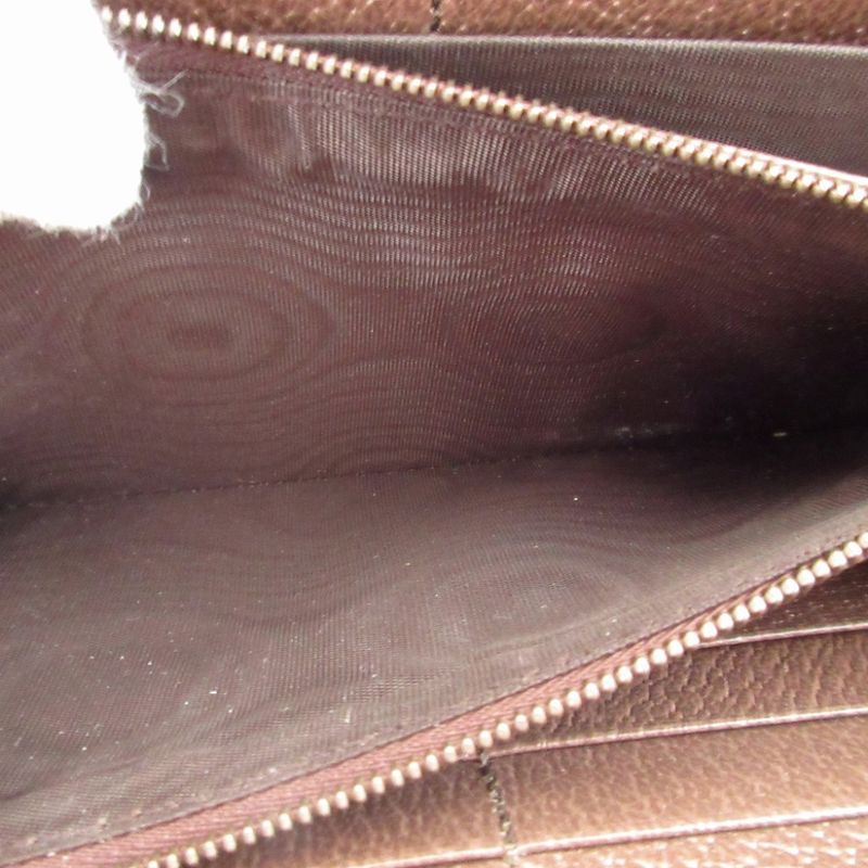 Gucci Diana Bamboo 658634 GG Supreme Leather Beige Brown Round Zipper Long