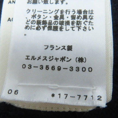 Hermes 21AW 100% Cashmere H Motif With Serie Buttons Long Cardigan Dark Navy