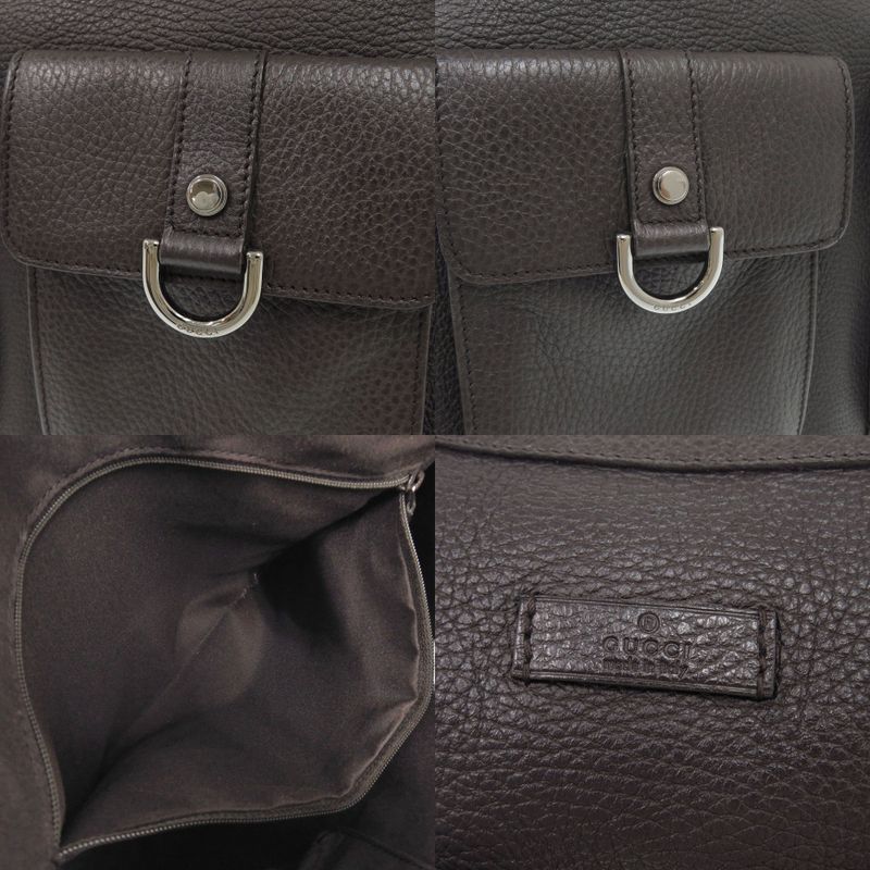 Gucci 293581 One Shoulder Bag Leather Dark Brown Handbag 1175 Gucci
