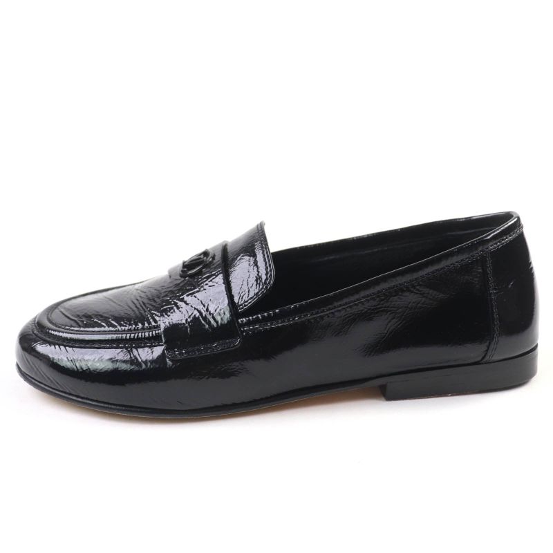 Louis Vuitton Soho Line Patent Leather Loafer Black 35.5 With Box And Storage