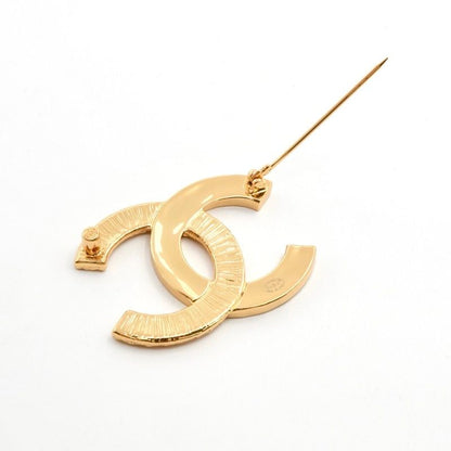 Chanel Brooch Corsage Gold Black Here Mark