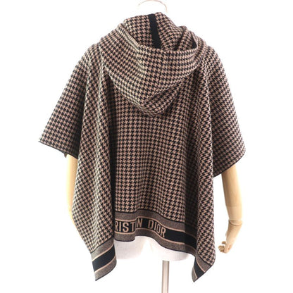 Christian DIOR 024c12am035 Hooded Staggered Logo Design Cashmere Cape Poncho