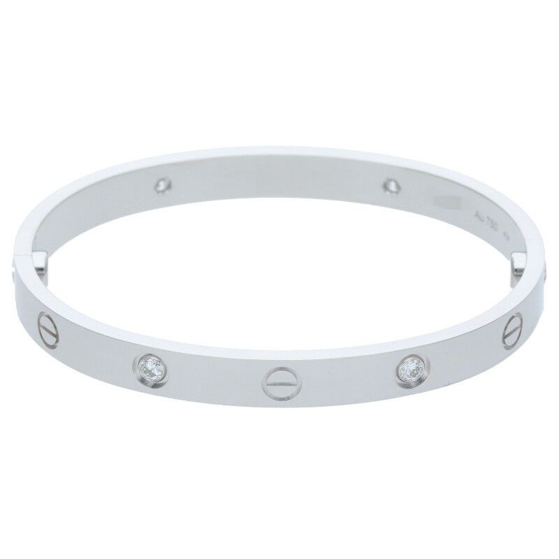 Cartier Bracelet 4P Diamonds 18kwg 4P Diamond Love Bracelet Men 17