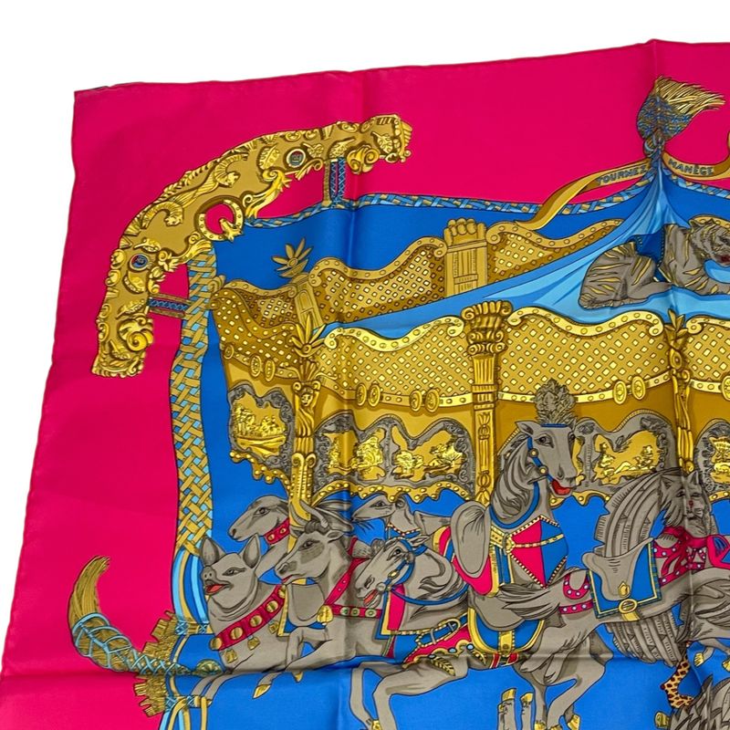 Hermes Carre 90 Silk Tournez Manege Merry-go-round Multicolor