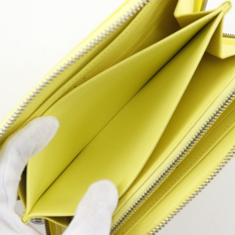 Louis Vuitton Zippy Wallet Coussin M83104 Lambskin Smiley Yellow Ladies Long