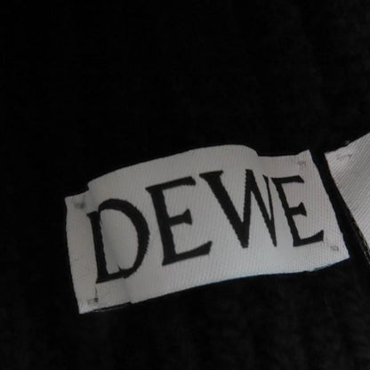 LOEWE Ksa9ot7x01 100% Wool Logo Embroidered Beanie Knit Hat Knit Cap Black Made