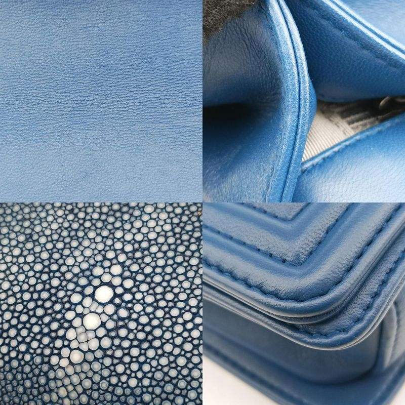 Chanel Boy Chanel Blue Pearl Fishskin And Leather A6713816706579