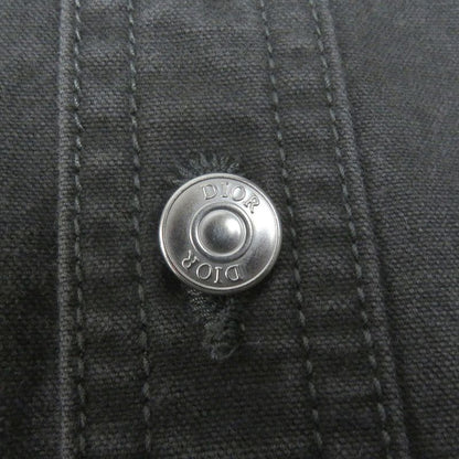 DIOR Homme 383d587ay520 Couture Logo Patch Washed Long Sleeve Denim Shirt Gray