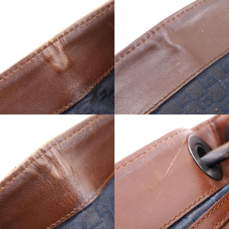 Gucci Wood Handle 106493 Canvas Beige Ladies Handbag