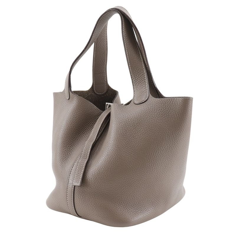 Hermes Picotin MM Taurillon Clemence Etoupe □I Ladies Handbag