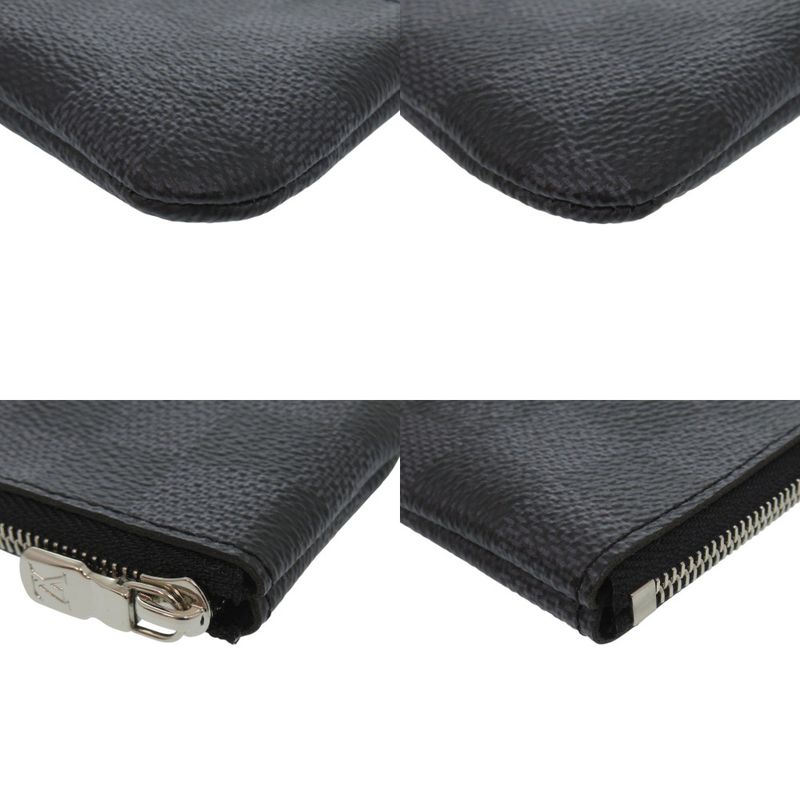 Louis Vuitton Pochette Cles Damier Graphite N60155 Coin Case Wallet LV 1493