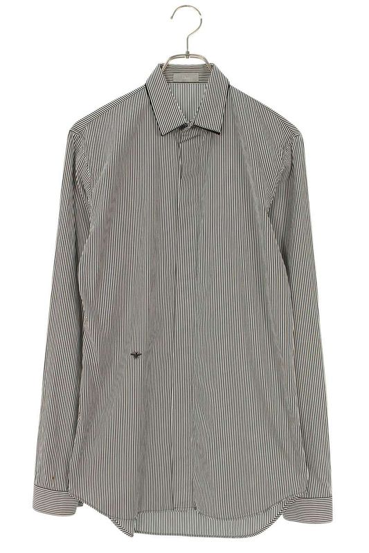 Dior Homme 833c563k4328 Bee Embroidered Striped Ribbed Long Sleeved Shirt Men's