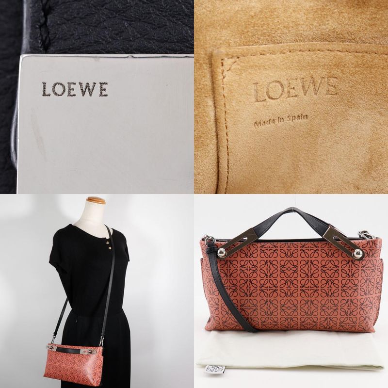 Loewe Missy Small Anagram 2WAY Shoulder Calf Black/pink Ladies Handbag