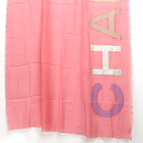 Chanel Shawl Cashmere X Silk 120 X 200cm (78.74in) Pink Chanel Logo Coco Mark