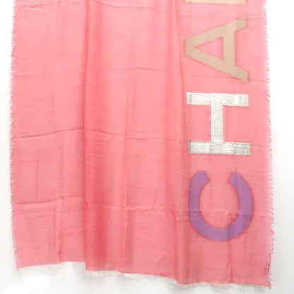 Chanel Shawl Cashmere X Silk 120 X 200cm (78.74in) Pink Chanel Logo Coco Mark