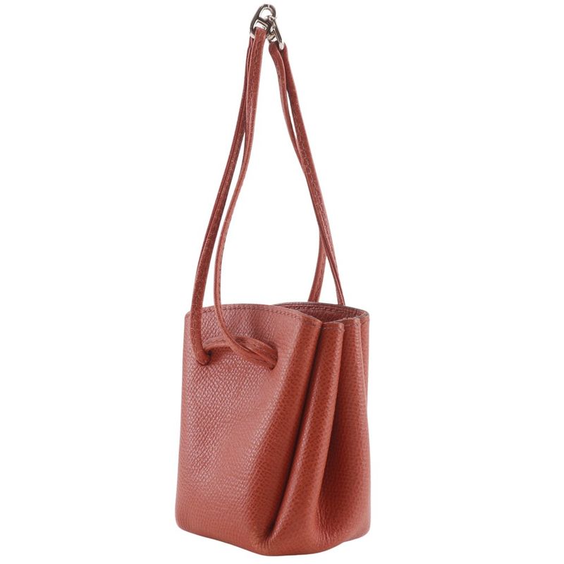 Hermes Vespa Pouch Drawstring Leather Orange □G Ladies Pouch