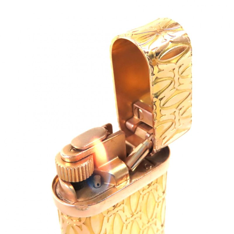 Cartier Godron Happy Birthday 2C Motif Roller Type Gas Lighter