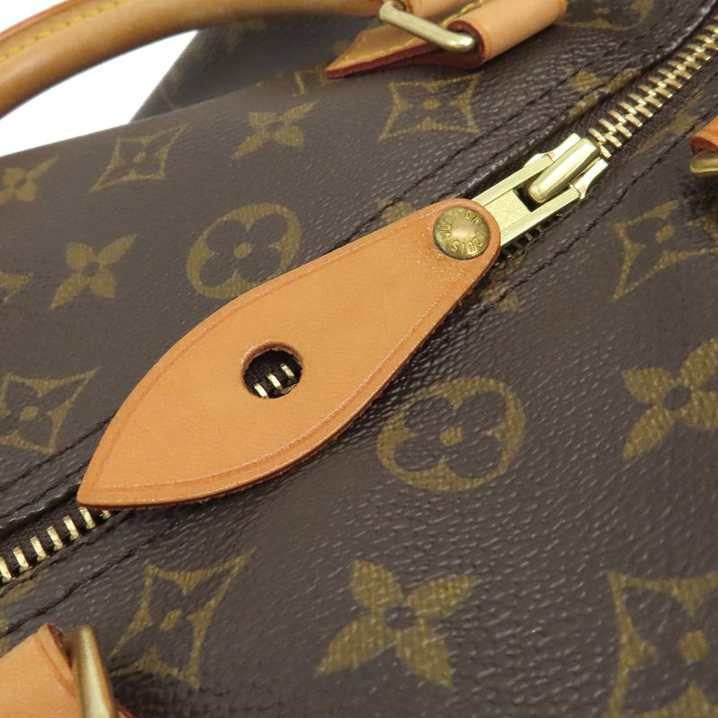 Louis Vuitton Handbag Speedy 30 Monogram Canvas Monogram Gold Hardware Brown