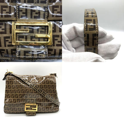 Fendi Mamma Baguette Shoulder Bag Brown Nylon/leather Zucchino Total