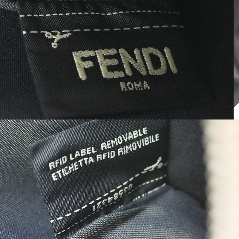 Fendi Clutch Bag Triplet Pouch Studded Black Pink Orange 35ka614