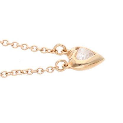 Tiffany & Co By-the-yard 18K Pink Gold Diamond Heart Necklace Men's 16inch