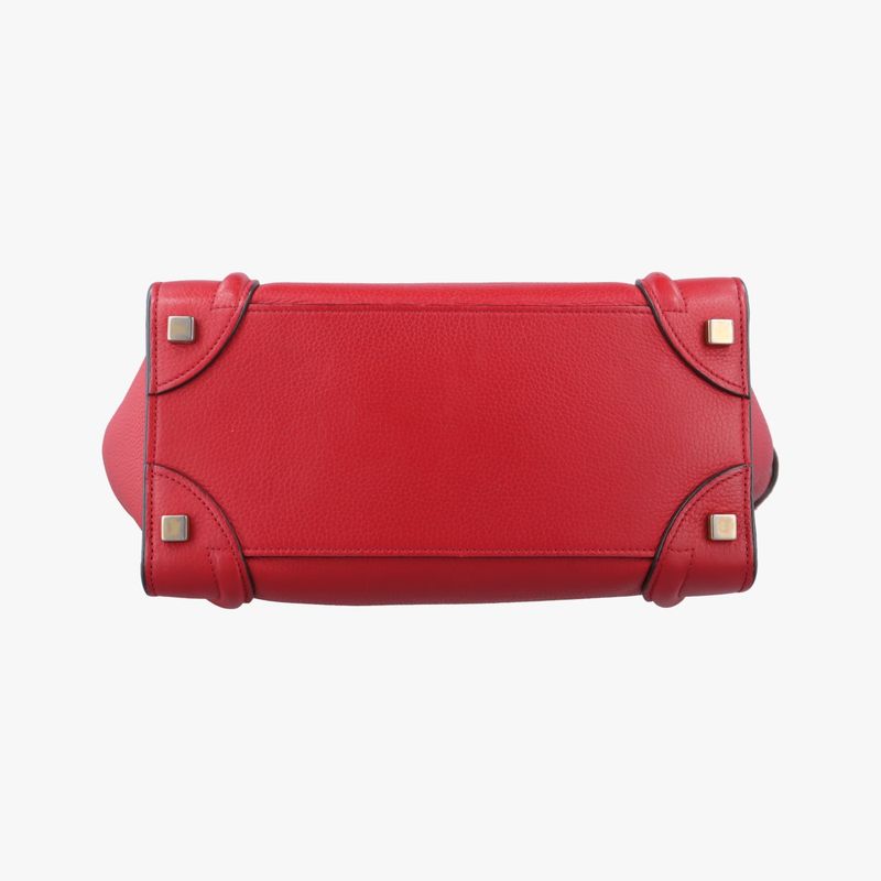 Celine Luggage Micro Shopper Red Leather U-at-0124 U-cu-0124